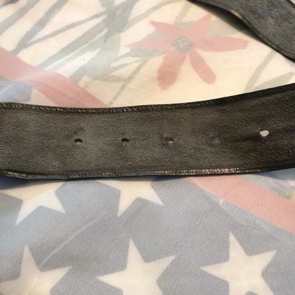 Women’s Vintage Gray Leather Belt M/L (29-33”) Length 36.25” Width 1.75”